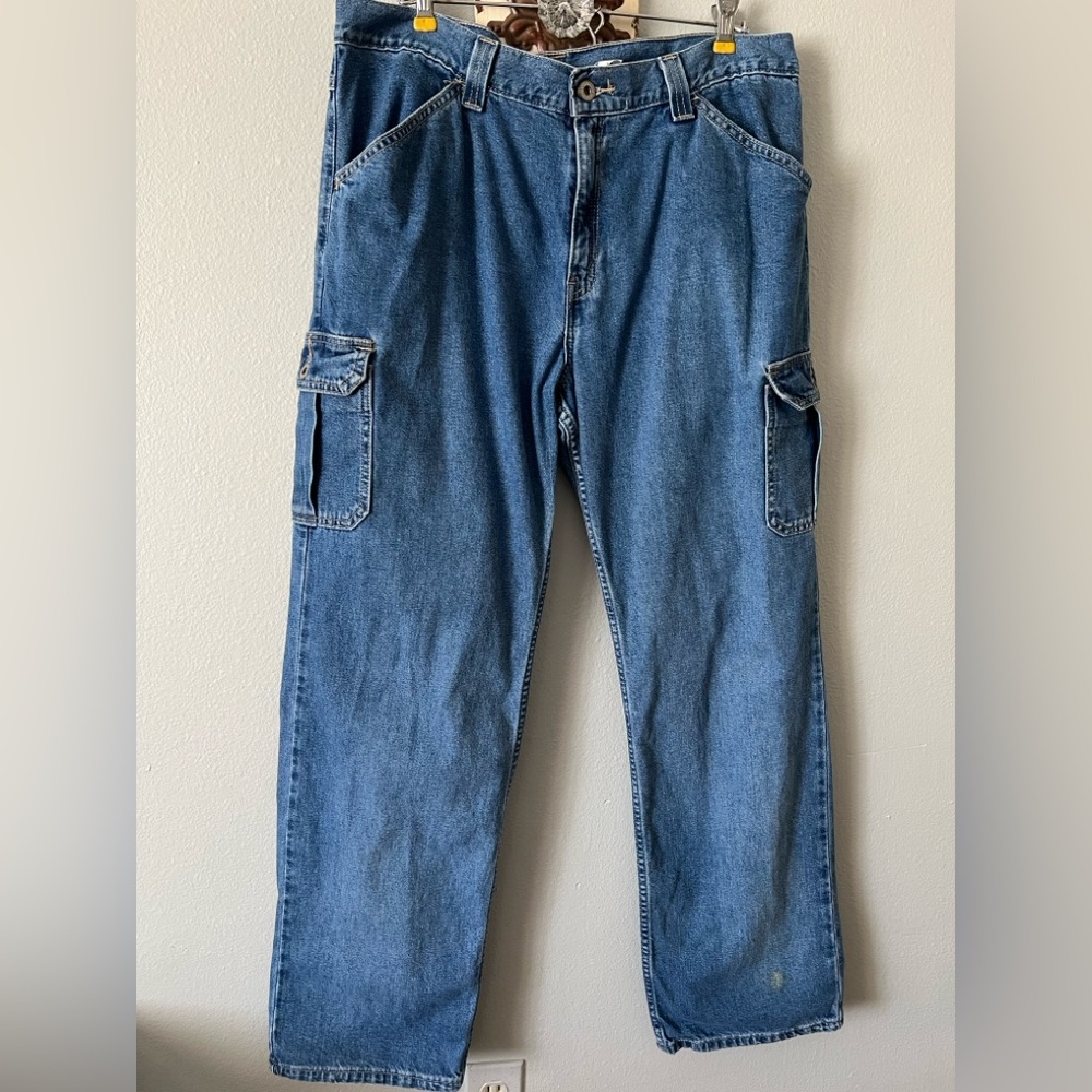 VINTAGE Y2K Levis Jeans Cargo Baggy Loose Fit Skater High Rise 90s Womens Jr 15